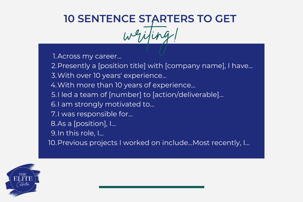 10 sentence starters to get writing