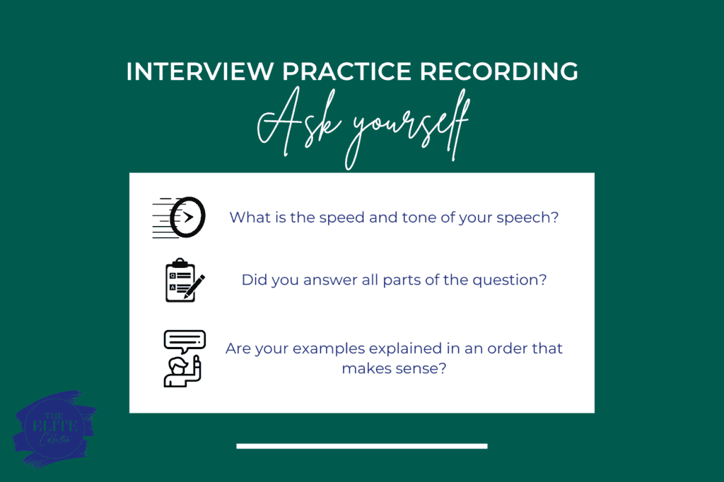 Interview practice recording tips by The Elite Collective