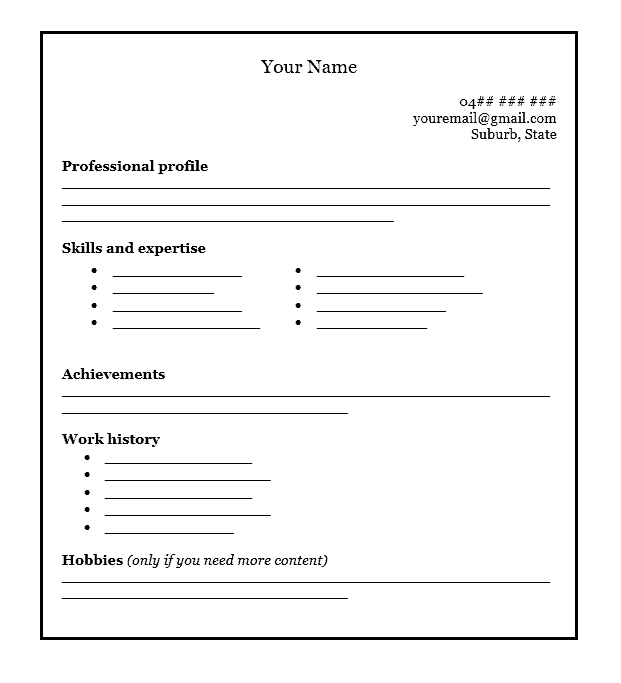 resume for 15 year old first job template